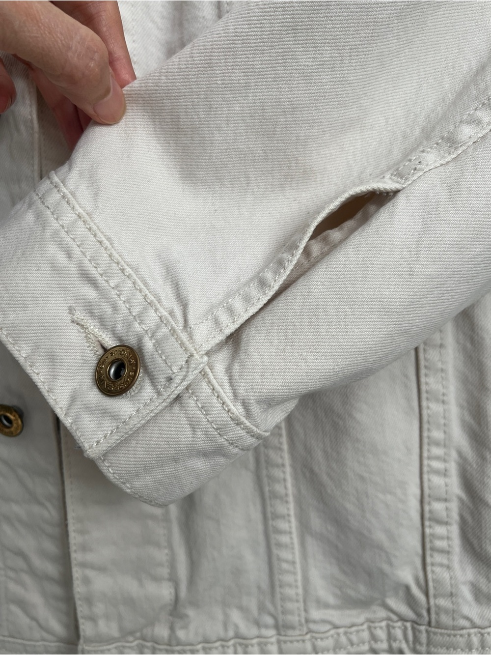 Mango Cream Button-Front Denim Jacket - Picture 4 of 10